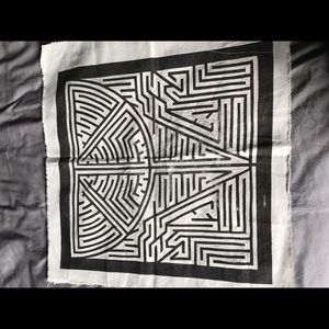 Custom wood block print on natural canvas